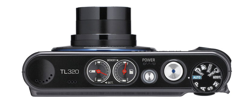 Illustration for article titled Samsung TL320 12MP Wide-Angle Point-and-Shoot Has AMOLED Screen and Sweet Analog Gauges